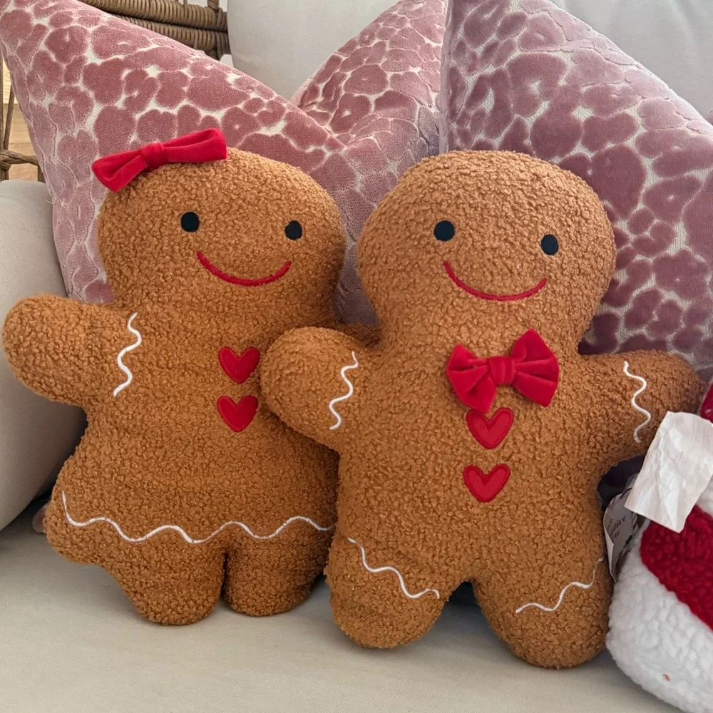 Target Gingerbread Plush girl boy Set with Candy Cane